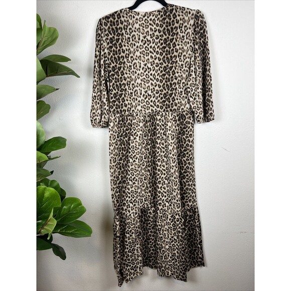 Zara Dress Womens Small Cheetah Midi Tiered Boho Cottagecore Bohemian Bloggers - Picture 8 of 13